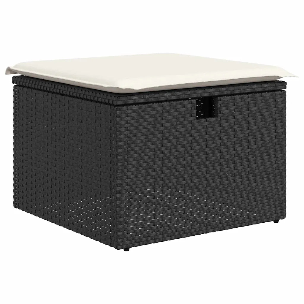 Set Divano da Giardino 7 pcs Nero polyrattan 3361409