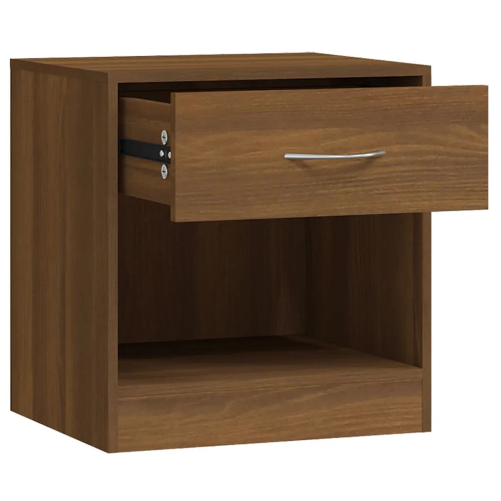 Comodini 2 pz con Cassetto Rovere Marrone 342588