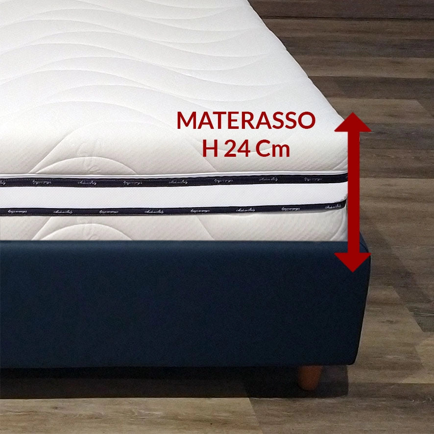 Materasso 1600 molle insacchettate e memory a zone 155x200 cm, Materasso trapuntato anallergico con CUSCINI PROMO, Materasso DETRAIBILE DISPOSITIVO MEDICO ALTO 24 Cm - MED 31