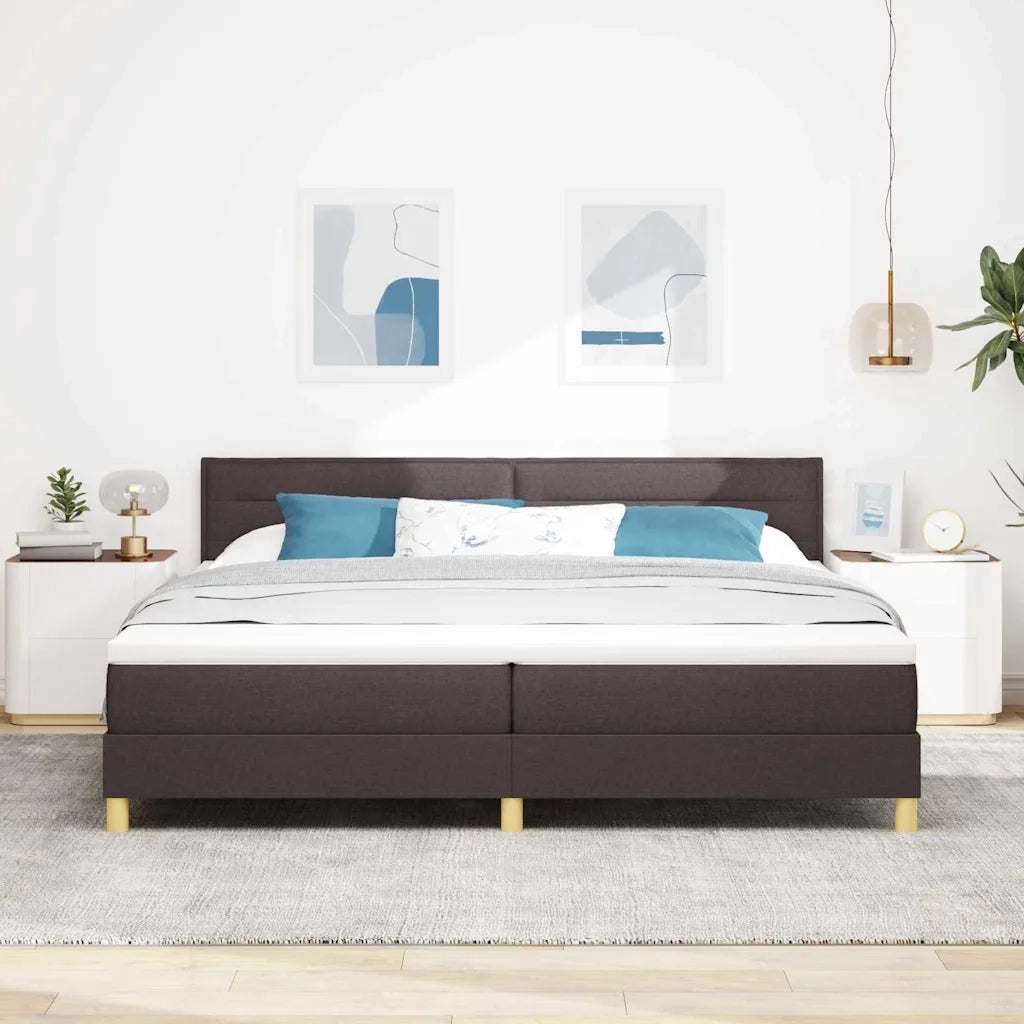 Letto a molle con cuscino Marrone Scuro 200 x 200 cm Tessuto 3338870