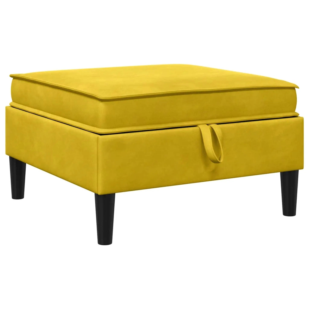 Pouf con Storage Giallo Velluto 42027139