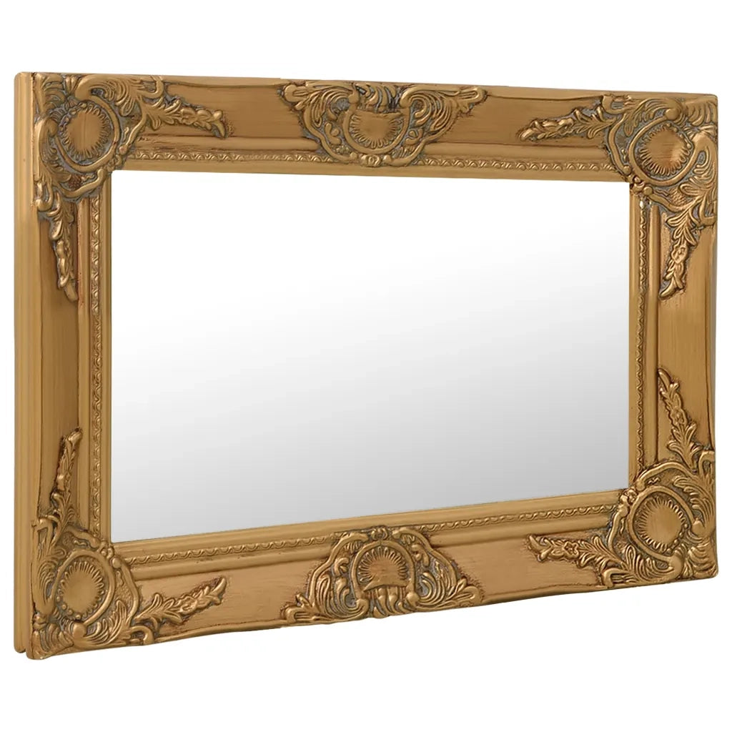 Specchio da Parete Stile Barocco-Specchio a Muro-Specchio Decorativo 60x40 cm Oro