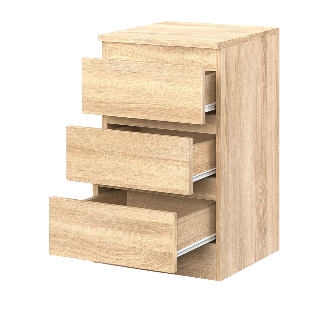 Commode SOLA - Rovere Sonoma - 3 Cassetti - Larghezza 40 cm, Altezza 69 cm, Profondit? 43 cm