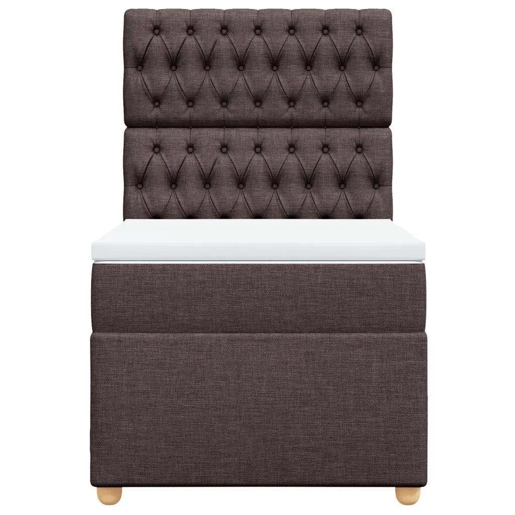 Giroletto a Molle con Materasso Marrone Scuro 80x200 cm Tessuto