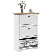 Scarpiera BODO Bianca e Marrone 80x35x118 cm 4016882