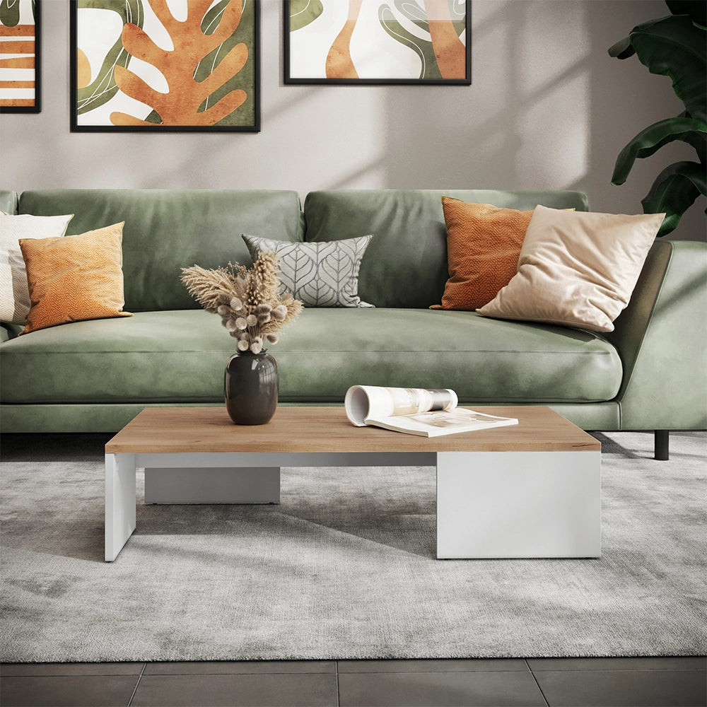 Vicco Tavolino Rovere bianco/dorato 90 x 21.4 cm