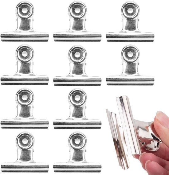 Viti a clip 10 pezzi - Acciaio inossidabile - 90 mm - Forcelle robuste - Adatte per oggetti fino a 40 mm - Orecchio di attacco - Viti a clip