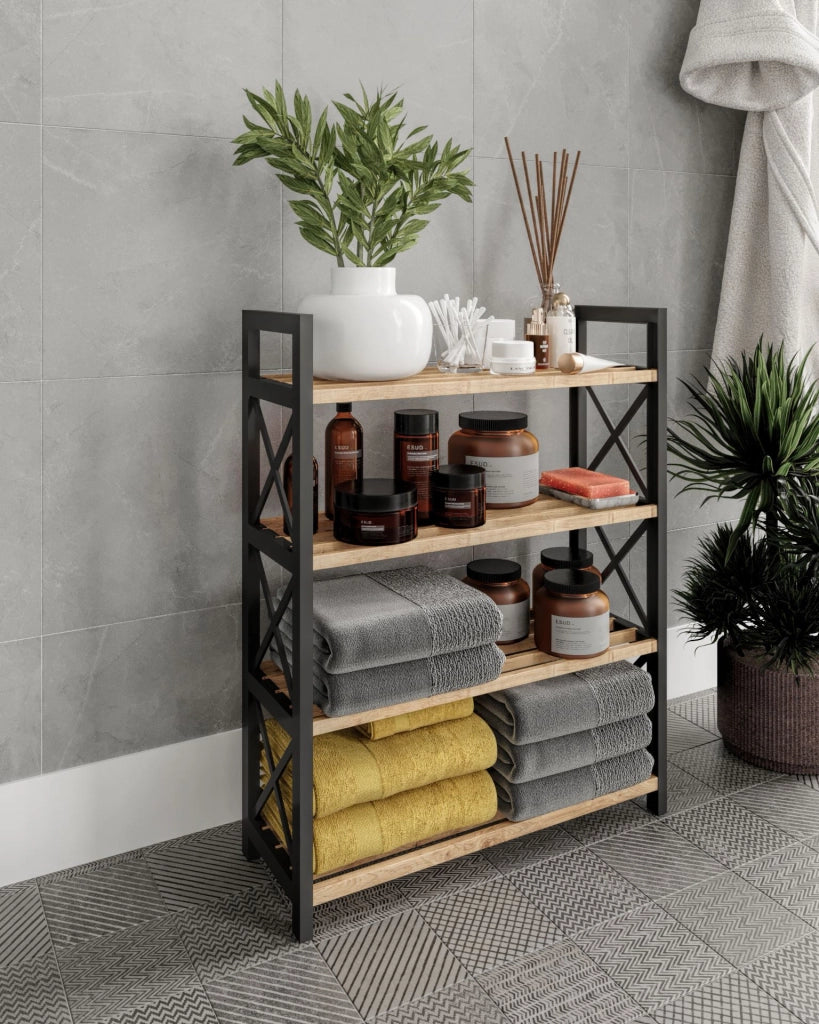 Libreria in legno "Plastic" - 46 x 18 x 64 cm - Nero