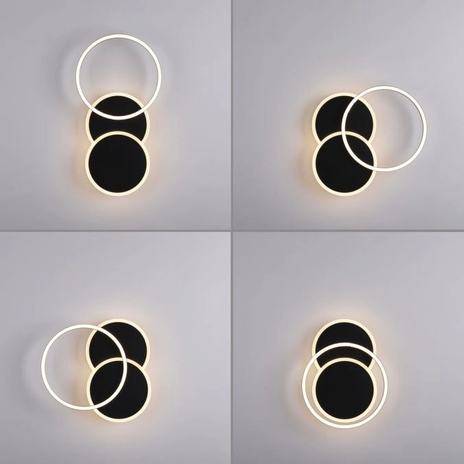 Plafoniera LED Leuchten Direkt Sevent nera 25,5W 3000K
