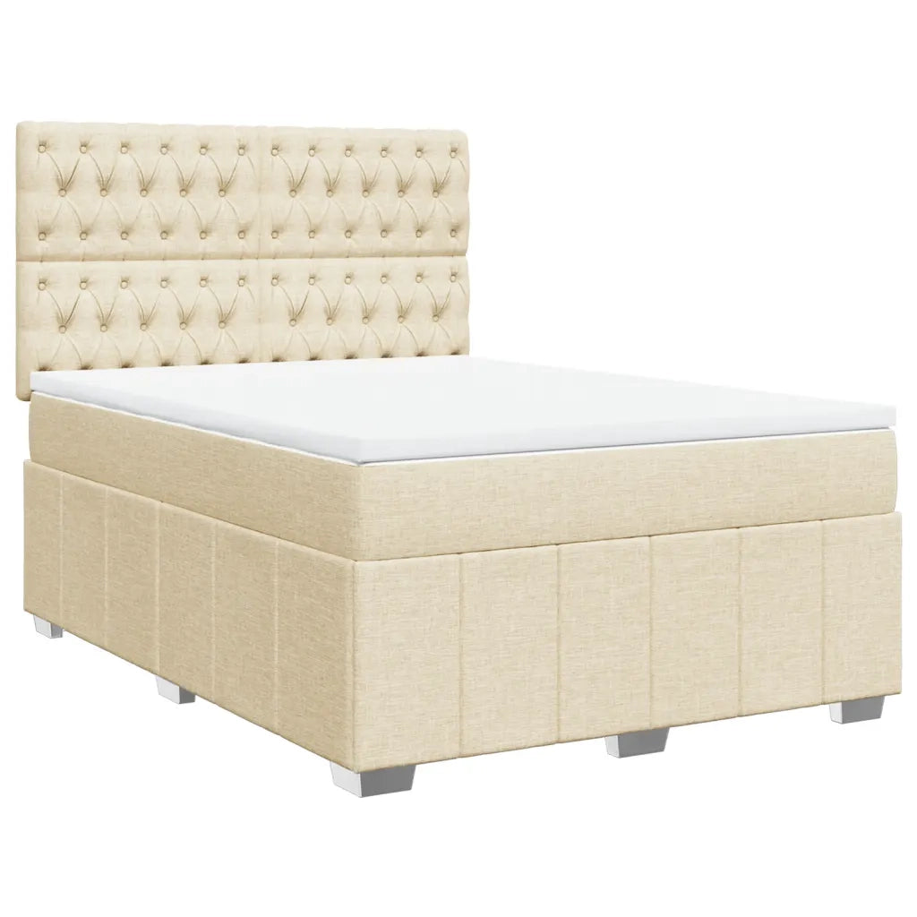 Giroletto a Molle con Materasso Crema 140x200 cm in Tessuto 3291703