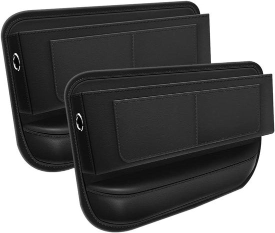 Organizzatore per sedili anteriori - Organizzatore per accessori auto - Cassetto per sedili anteriori in pelle per piccoli oggetti 2 pezzi