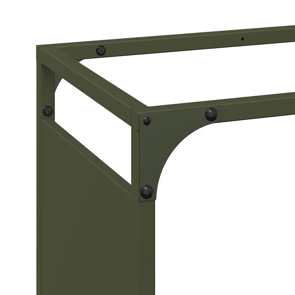 Rastrelliera per Legna da Ardere Verde Oliva 60x28x90 cm CFW3413430