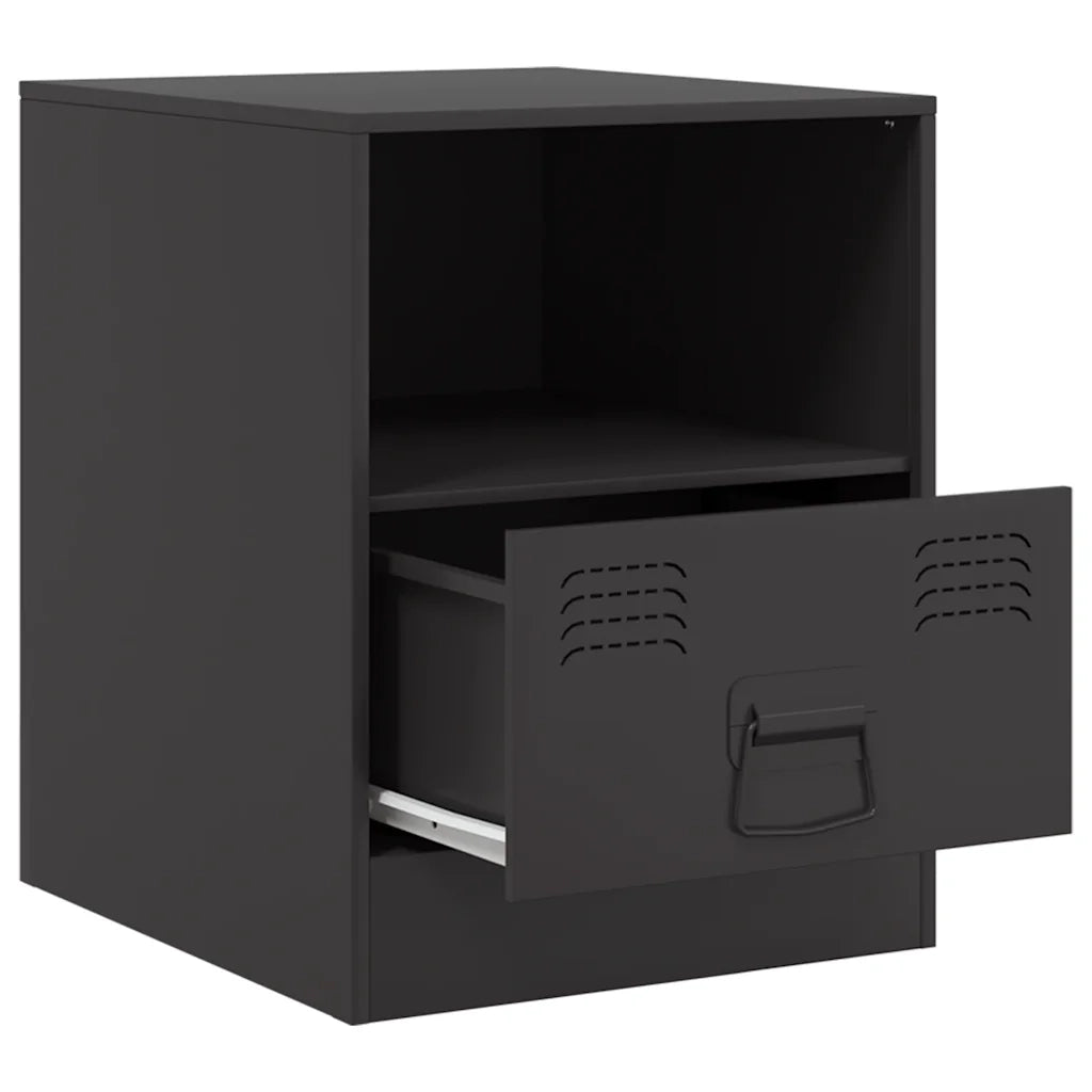 Comodino Nero 34,5x39x44 cm in Acciaio 841751