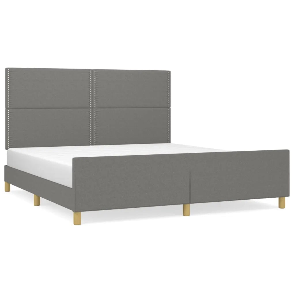 Letto matrimoniale | Letto per adulti | Giroletto senza Materasso Grigio Scuro 180x200 cm Tessuto