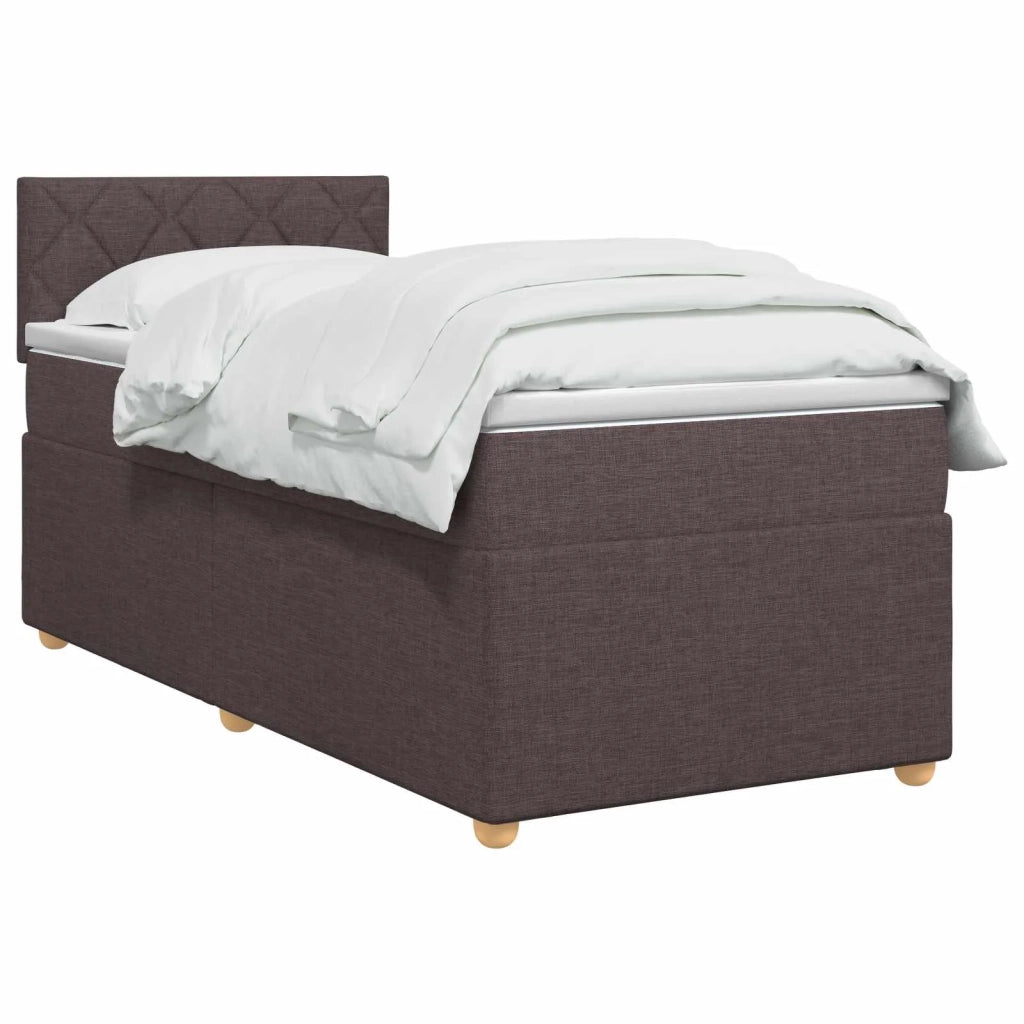 Letto box spring con materasso Marrone Scuro 90 x 190 cm 3452320