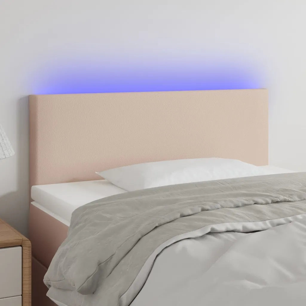 Testiera con LED-Testata Cappuccino a LED 100x5x78/88 cm in Similpelle 869060