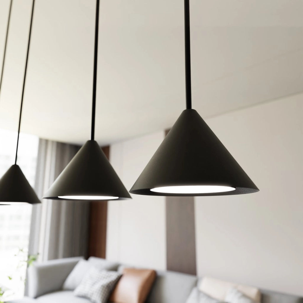 Lampada a sospensione nera conico Ø12 GX53 12W Emibig