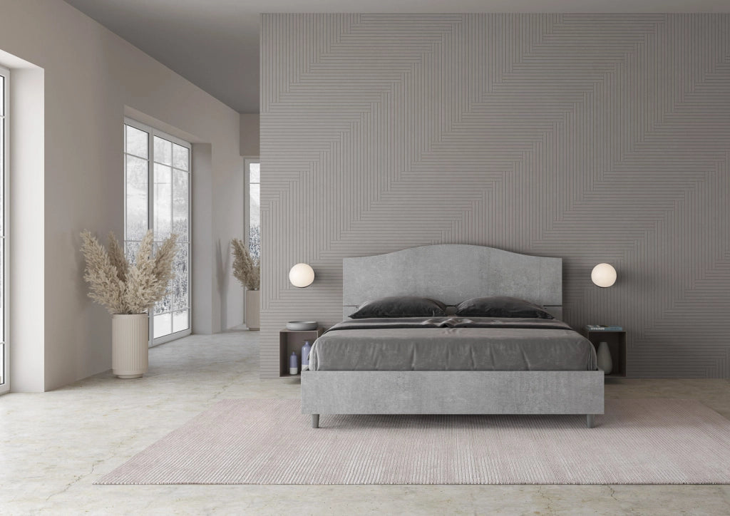 BS COM Letto matrimoniale contenitore doppia alzata 160x200 cemento