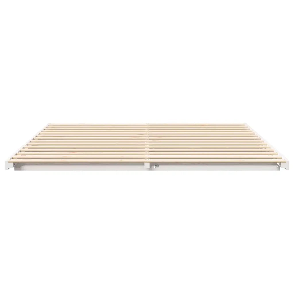 Struttura del letto Bianco 200 x 220 cm Pino massello 873140