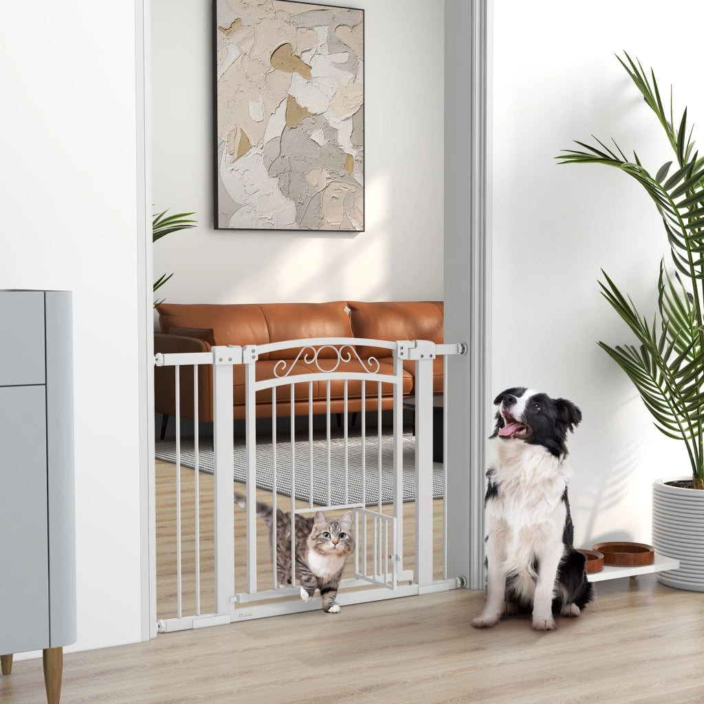 Porta per Cani e Gatti Regolabile ¨C Minimal ¨C Bianco 76-104x77cm
