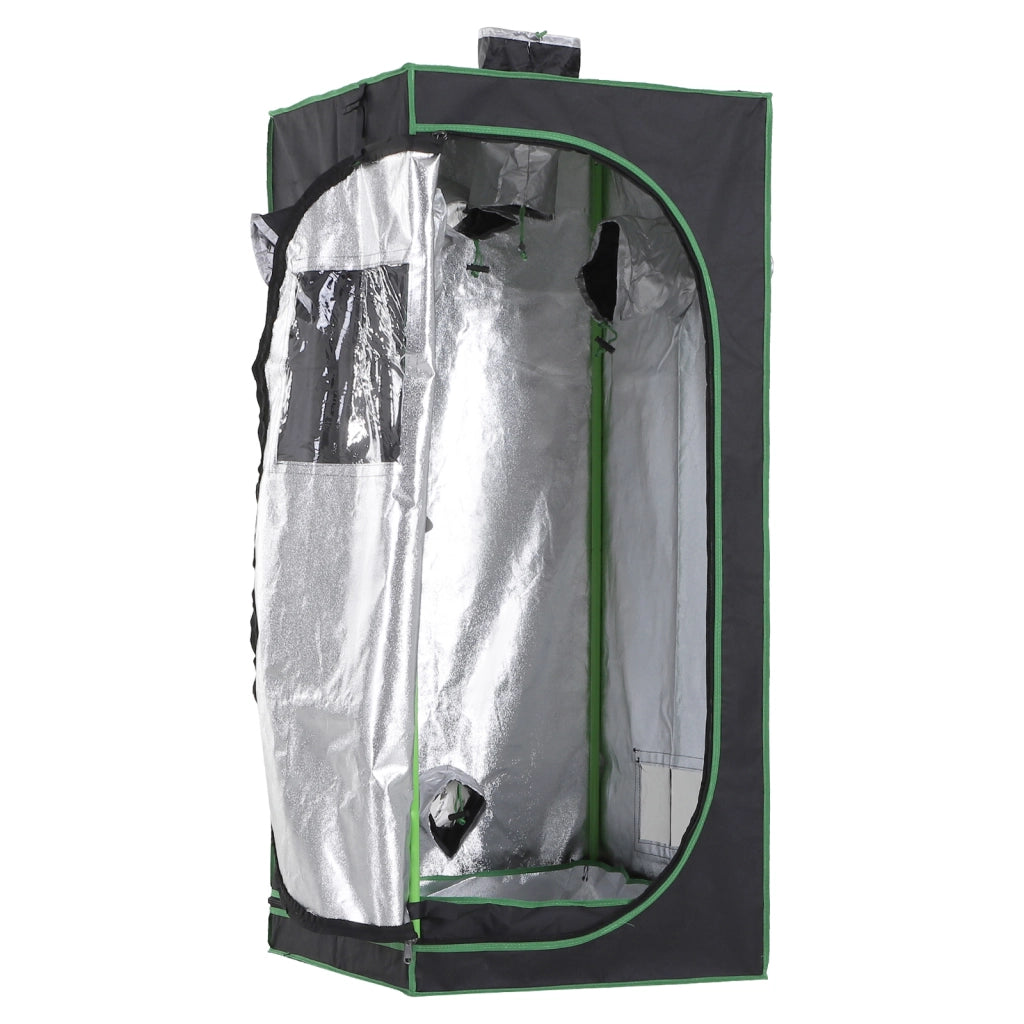 Tenda Idroponica 60x60x140cm ¨C Xylo ¨C Oxford 600D Nero con Prese d'Aria Regolabili