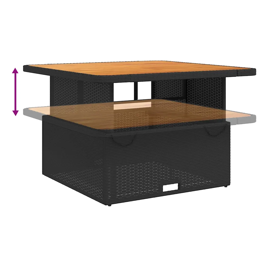 Set da Pranzo da Giardino 5 pz Nero con Cuscini in Polyrattan 3277390