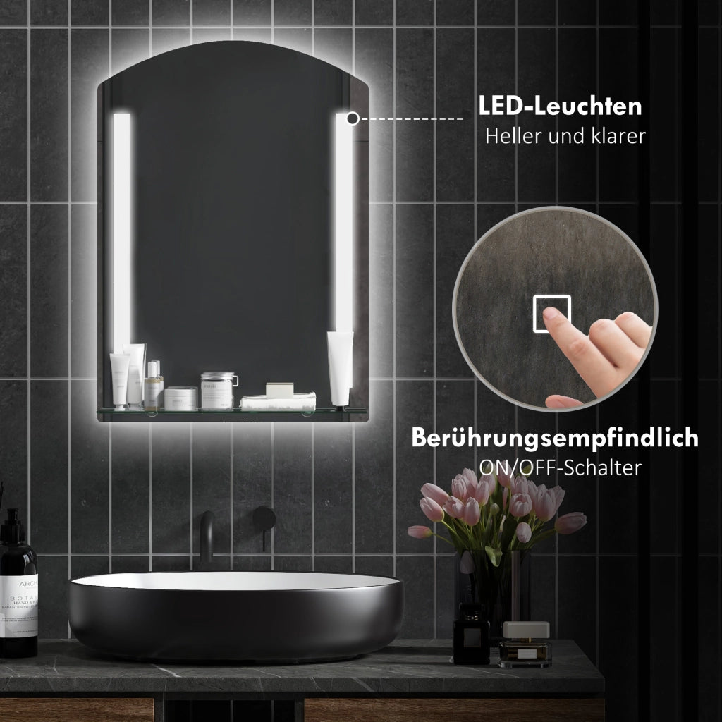 Specchio da Bagno con Illuminazione LED ¨C Minimal ¨C Bianco 50x12x70 cm