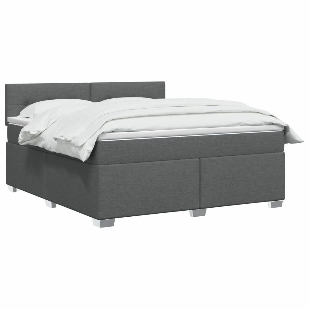 Letto con Box Spring, Materasso e LED Grigio Scuro 140 x 200 cm 3451960