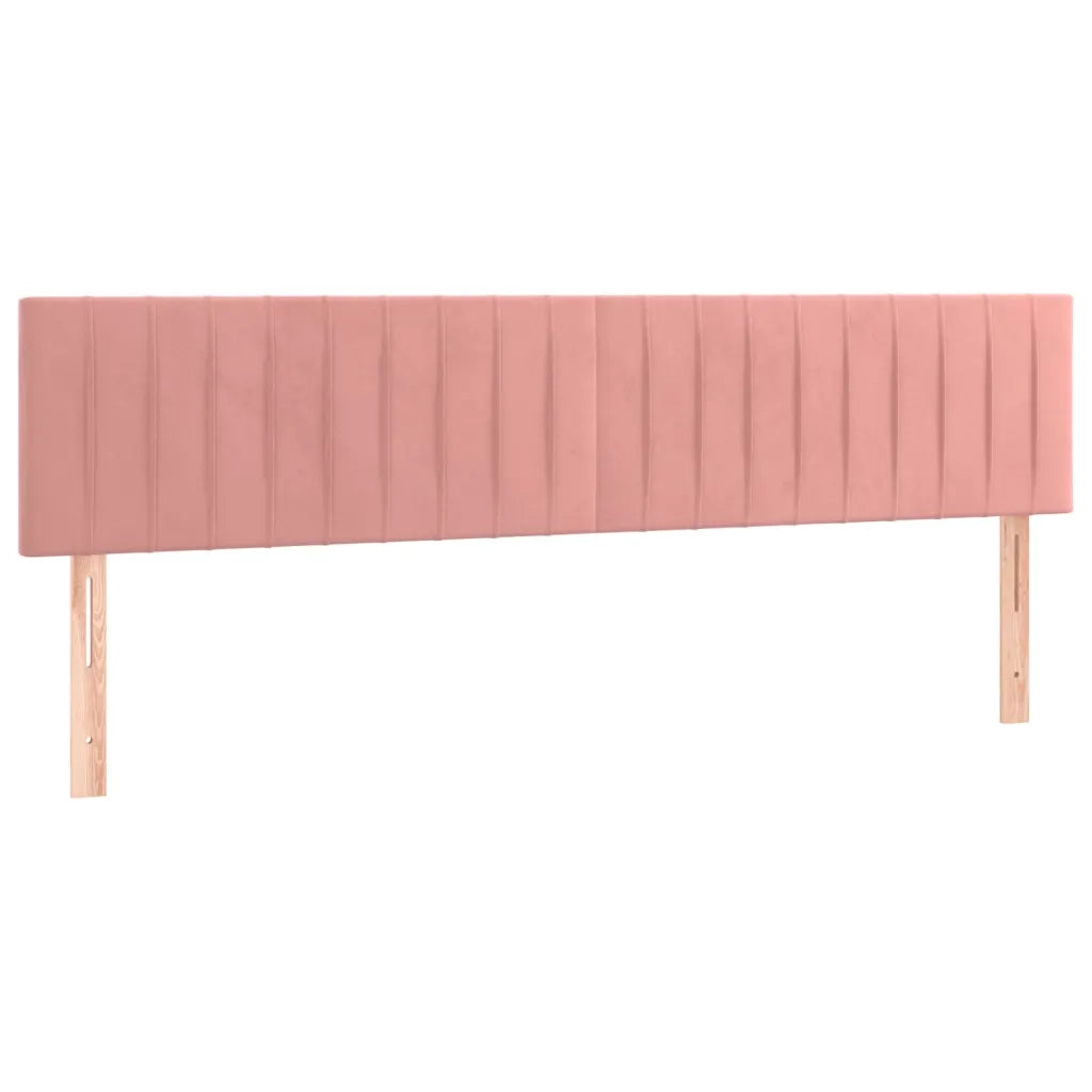 Letto a Molle con Materasso e LED Rosa 200x200 cm in Velluto 3134548