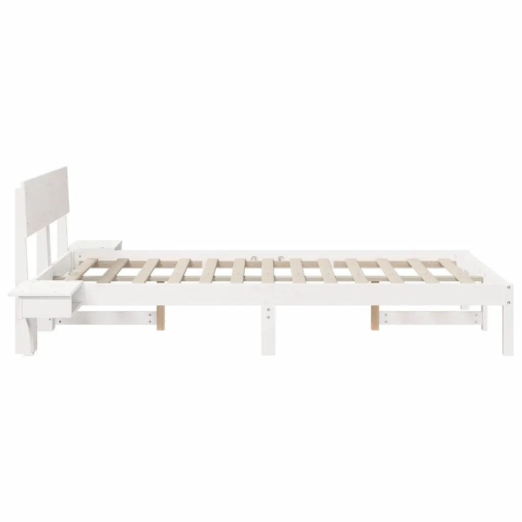Struttura del letto Bianco 140 x 190 cm Pino massello 873452