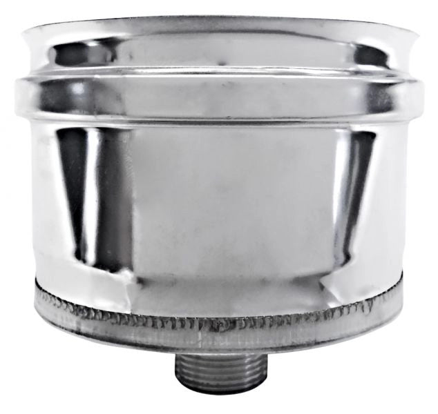 Tappo raccogli condensa canna fumaria DN  150 tubo acciaio inox 316
