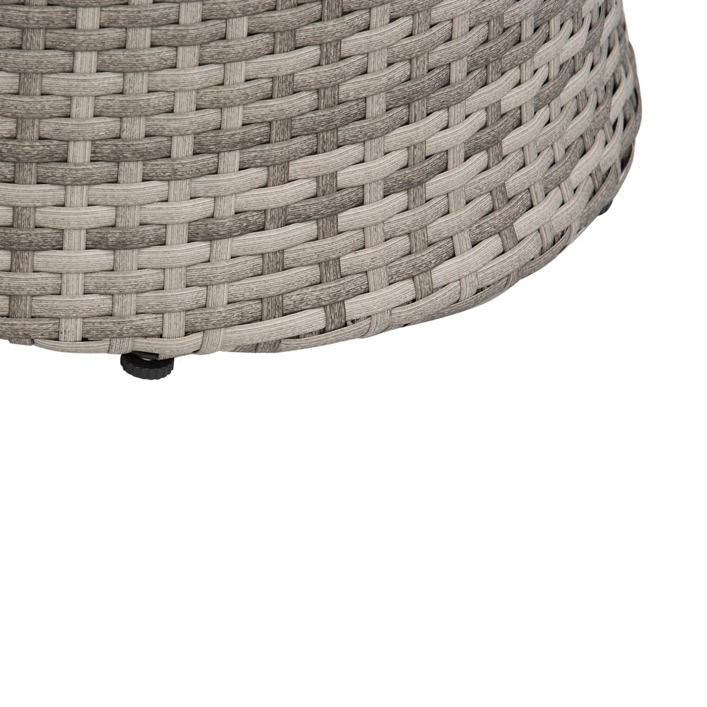 Set da bistrot da giardino in 3 pezzi grigio finto rattan con cuscini impilabili per esterno moderno