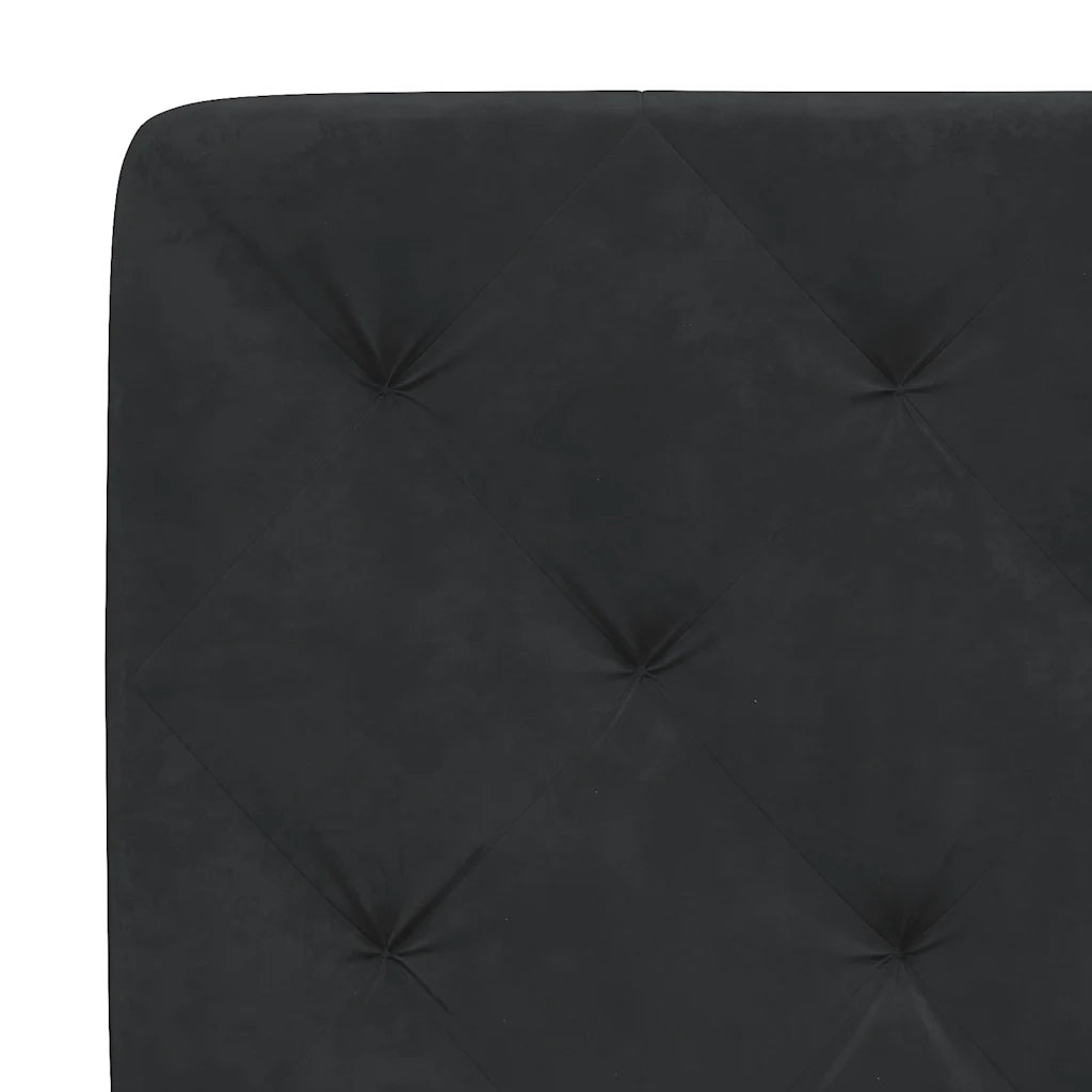 Letto singolo | Letto per adulti | Giroletto senza Materasso Nero 90x190 cm in Velluto