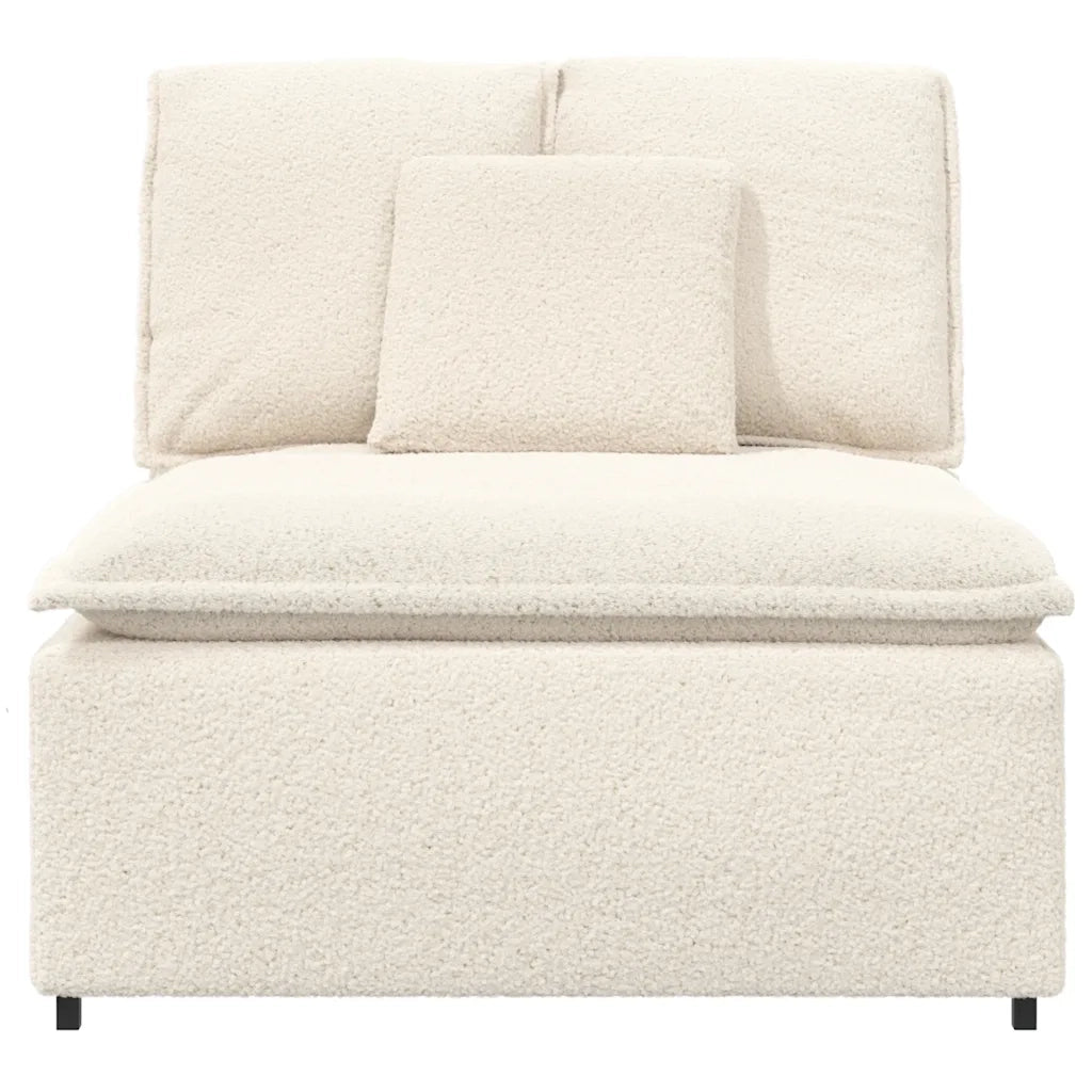 Modulo Centrale Divano Modulare con Cuscini Crema 100 cm 958779
