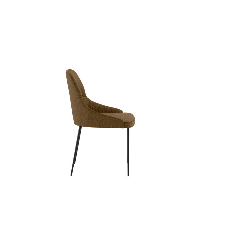 Sedia rivestita in tessuto easy-clean Gambe in metallo verniciato Nero Ginevra 54cm X 63cm H 89cm Stones