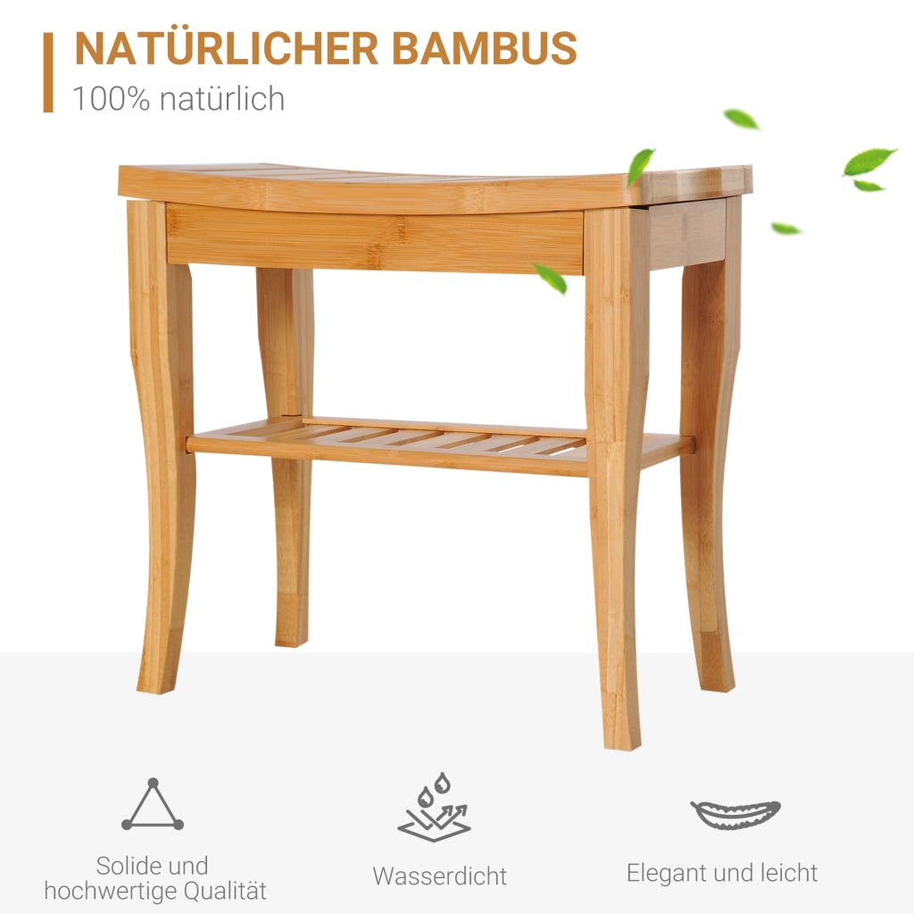 Sgabello da Bagno ¨C Minimal ¨C Bamb¨´ 47.5x26x44.5 cm Naturale