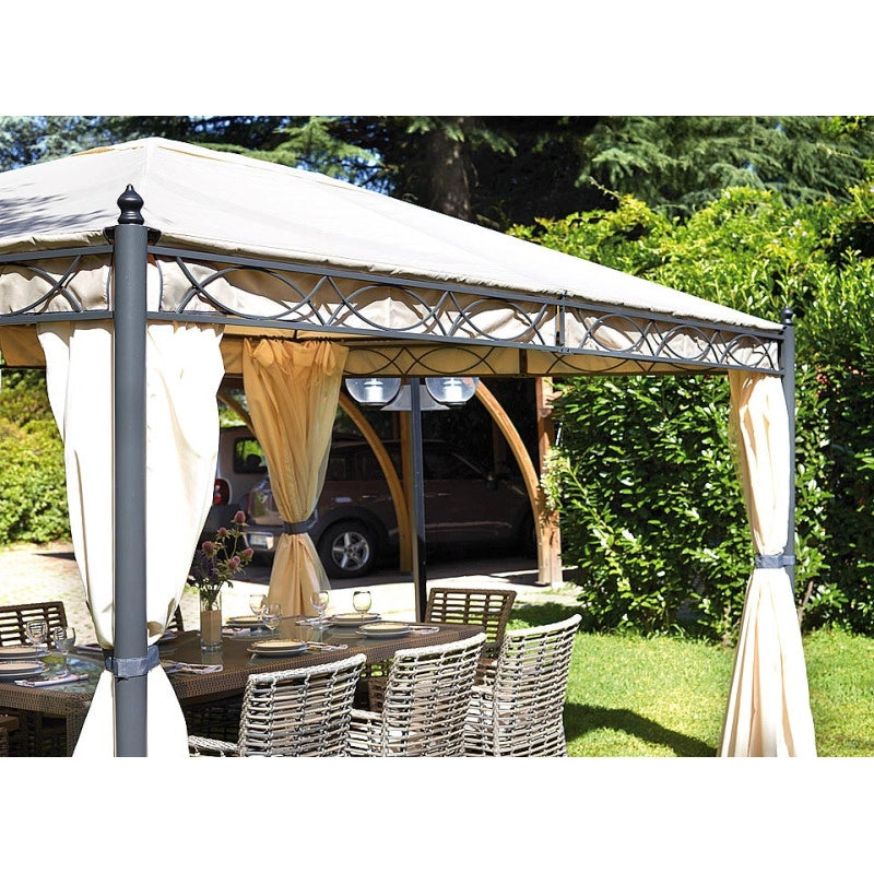 Gazebo rettangolare MOIA 3x4 in ferro epoxy antracite