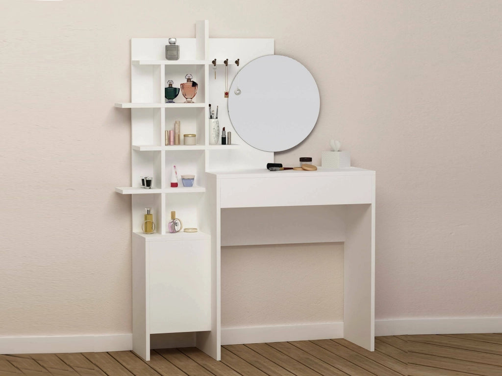Pago, Consolle Specchio Incluso, 35x71.5x83h cm Bianco