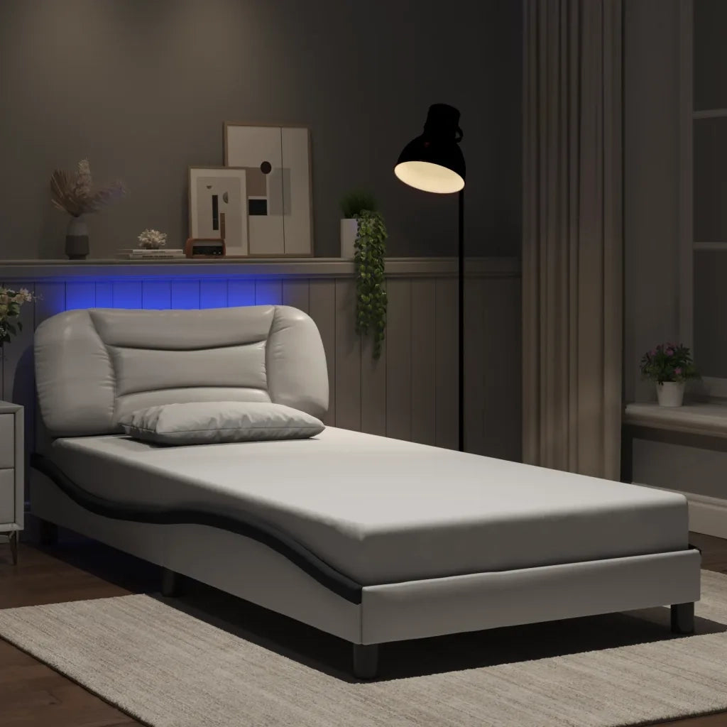 Giroletto con LED senza Materasso Hvar Bianco e Nero 100x200 cm