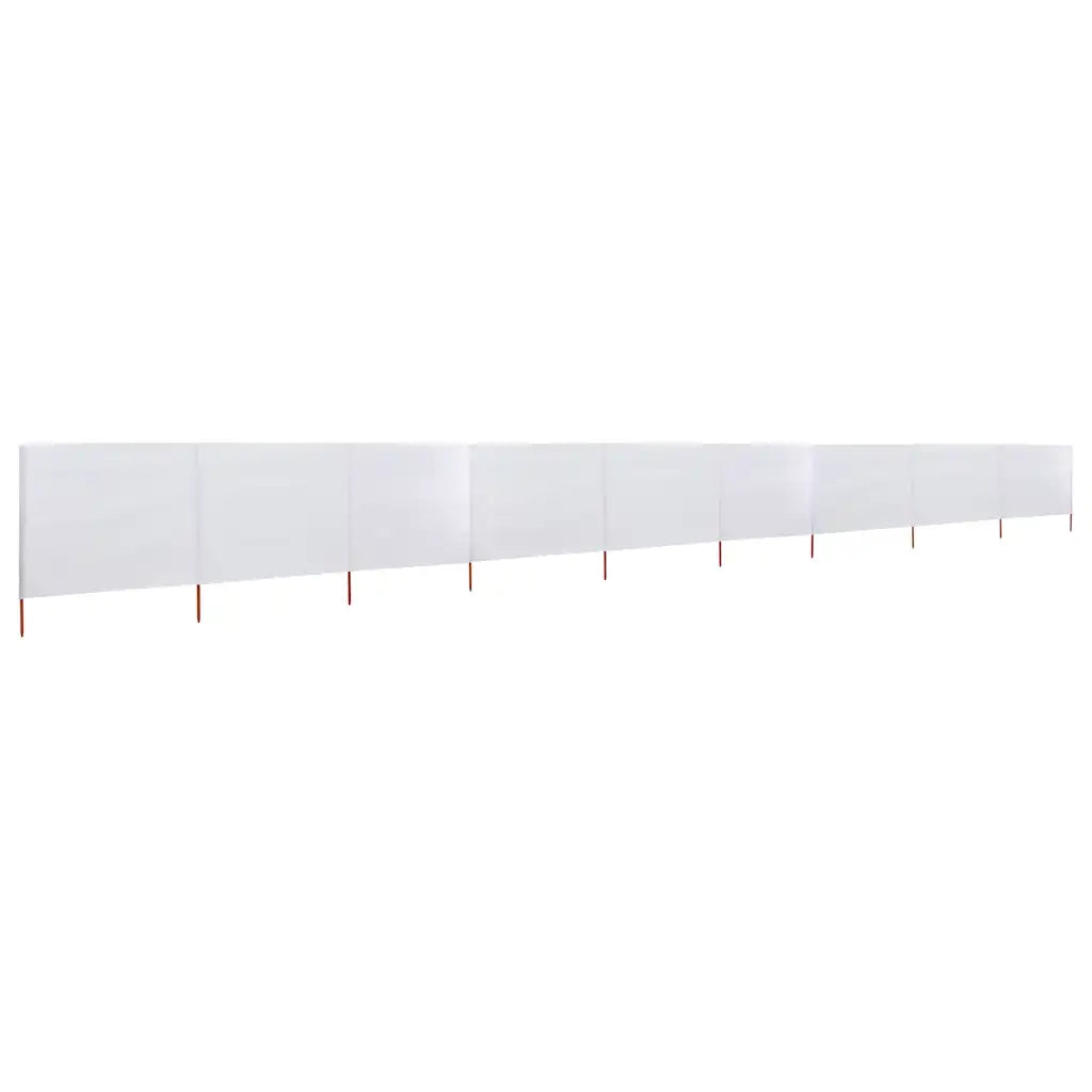 Paravento a 9 Pannelli in Tessuto-Divisorio 1200x80 cm Bianco Sabbia