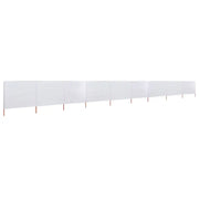 Paravento a 9 Pannelli in Tessuto-Divisorio 1200x80 cm Bianco Sabbia
