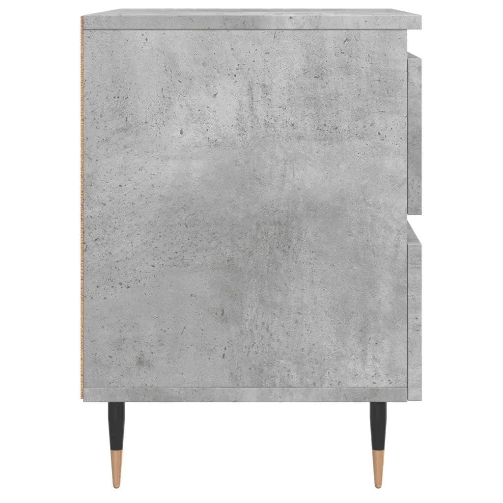 Comodini 2pz Grigio Cemento 40x35x50 cm in Legno Multistrato 826869