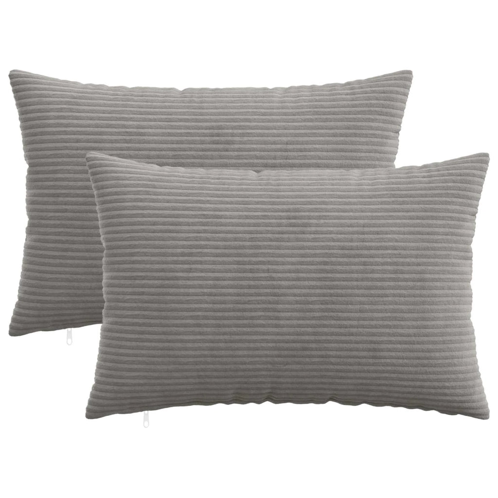 Federa 2 pcs HEERLEN Grigio Chiaro 50 x 75 cm corduroy 911637