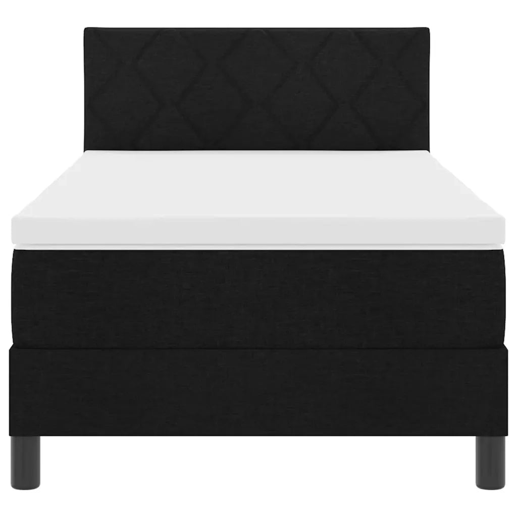 Letto a molle con materasso Nero 100 x 200 cm Tessuto 3338743