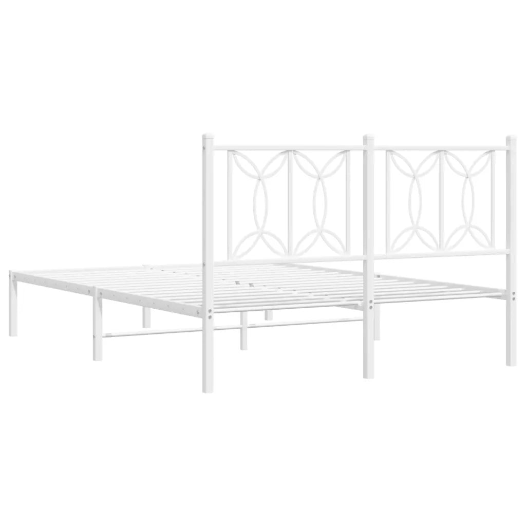 Giroletto con Testiera Metallo Bianco 140x190 cm 376177