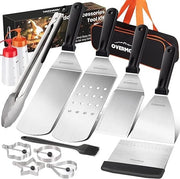 Accessori per barbecue, acciaio inossidabile, utensili BBQ di alta qualità, con borsa portatile, set di attrezzi per barbecue perfetto per uomini, con termometro per carni, regalo.