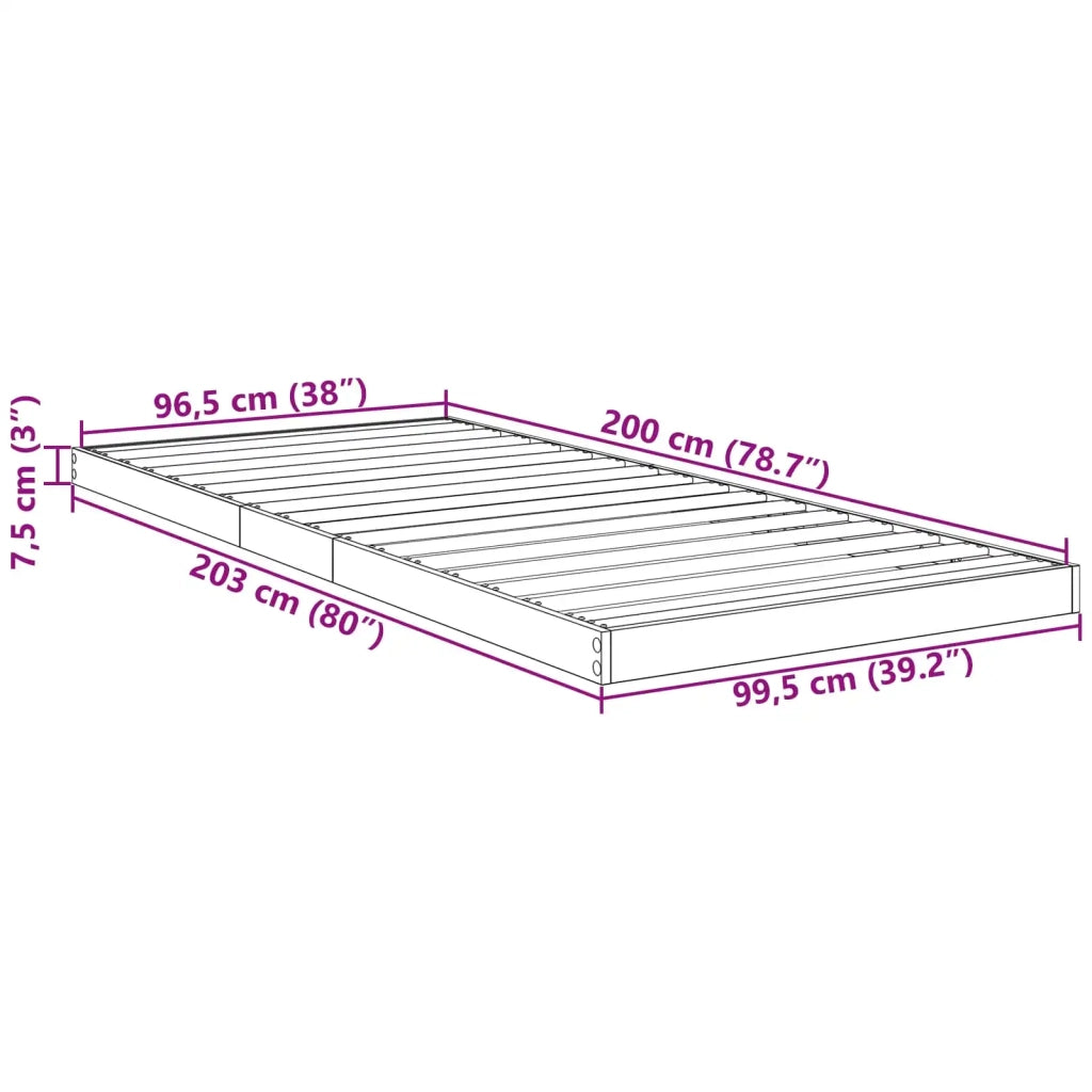 Struttura letto a terra Legno vecchio 100 x 200 cm 893554
