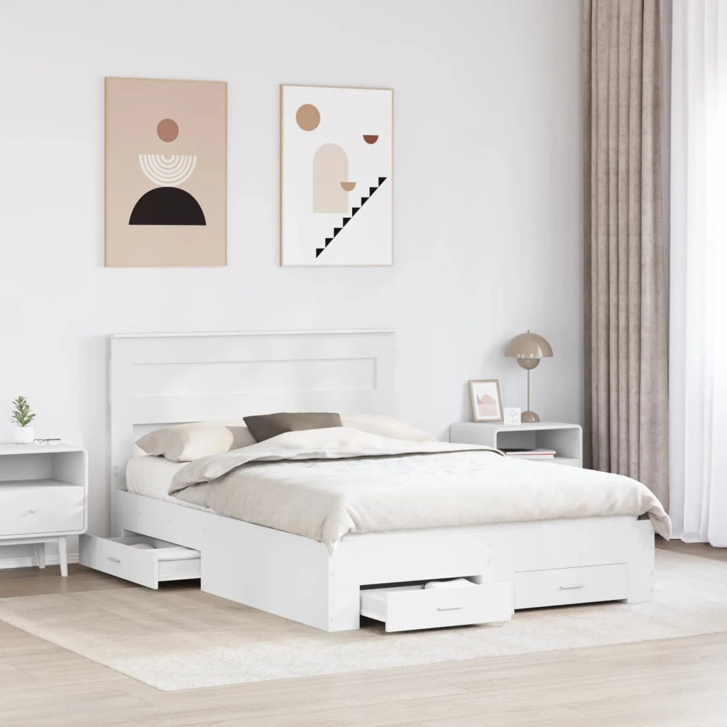 Struttura del letto Bianco 160 x 200 cm Legno multistrato 3409966
