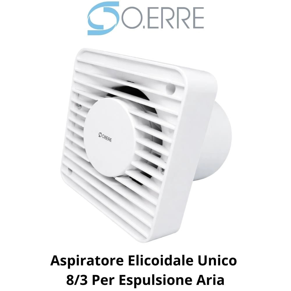 Aspiratore elicoidale unico 8/3 espulsione aria per ambienti