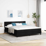 Letto a molle con materasso con led Nero 180 x 200 cm Tessuto 3342228